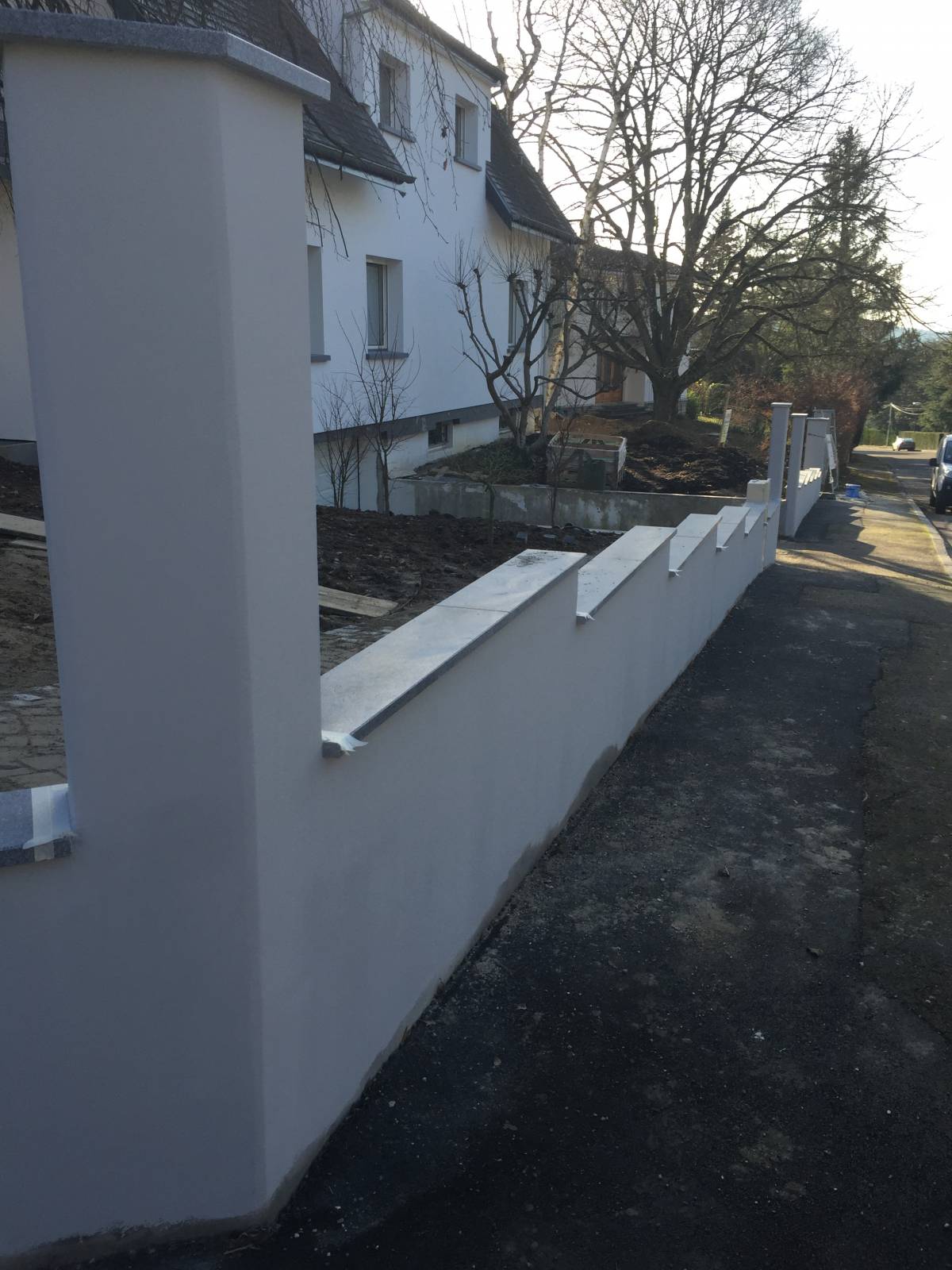 CRÉATION D’UN MURET RUE KLETTENBERG À MULHOUSE Rixheim 4